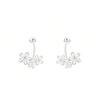999 Tremella Decoration Simple Light Luxury Flower Earbone Nails Screw Earrings Foot Silver