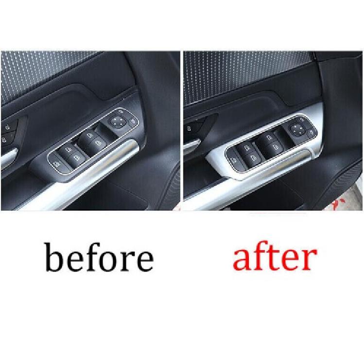 Lock Control Switch Trim Matte Silver Car Window Door For Benz GLB W247 -22