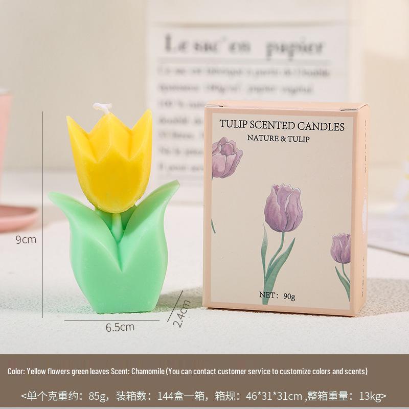 Tulip Scented Candle Gift for Teacher's Day - Fragrant Flower-Shaped Wax Party Favor