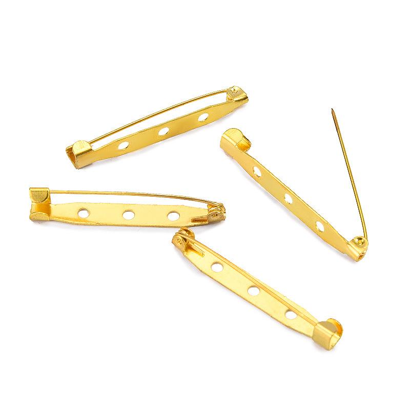 30/50pcs Brooch Clip Base Pins 15/20/25/30/35/40mm Metal Safety Pins Brooch Settings Blank Base for DIY Jewelry Making Supplies