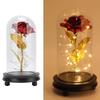 Rose Ornament Artificial Rose Flower in A Glass Dome with LED Light Eternal Flower Gift for Mother Girlfriend