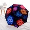 1pc Neon Flowers Automatic Open/close Folding Umbrella, Compact Portable Travel Umbrella,Cute Umbrella, Durable Construction yy250804092