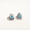 Swiss Blue Topaz Gemstone 925 Sterling Silver Jewelry Handmade Stud0.6" For Gift EE-143-7