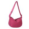 Spring new fashionable versatile solid color messenger bag casual simple dumpling bag street trend large capacity schoolbag
