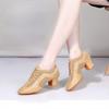 Women Ballroom Dance Shoes Lace-up Closed Toe with Latin Modern Salsa Dance Practice Teaching Performance Dance Shoes