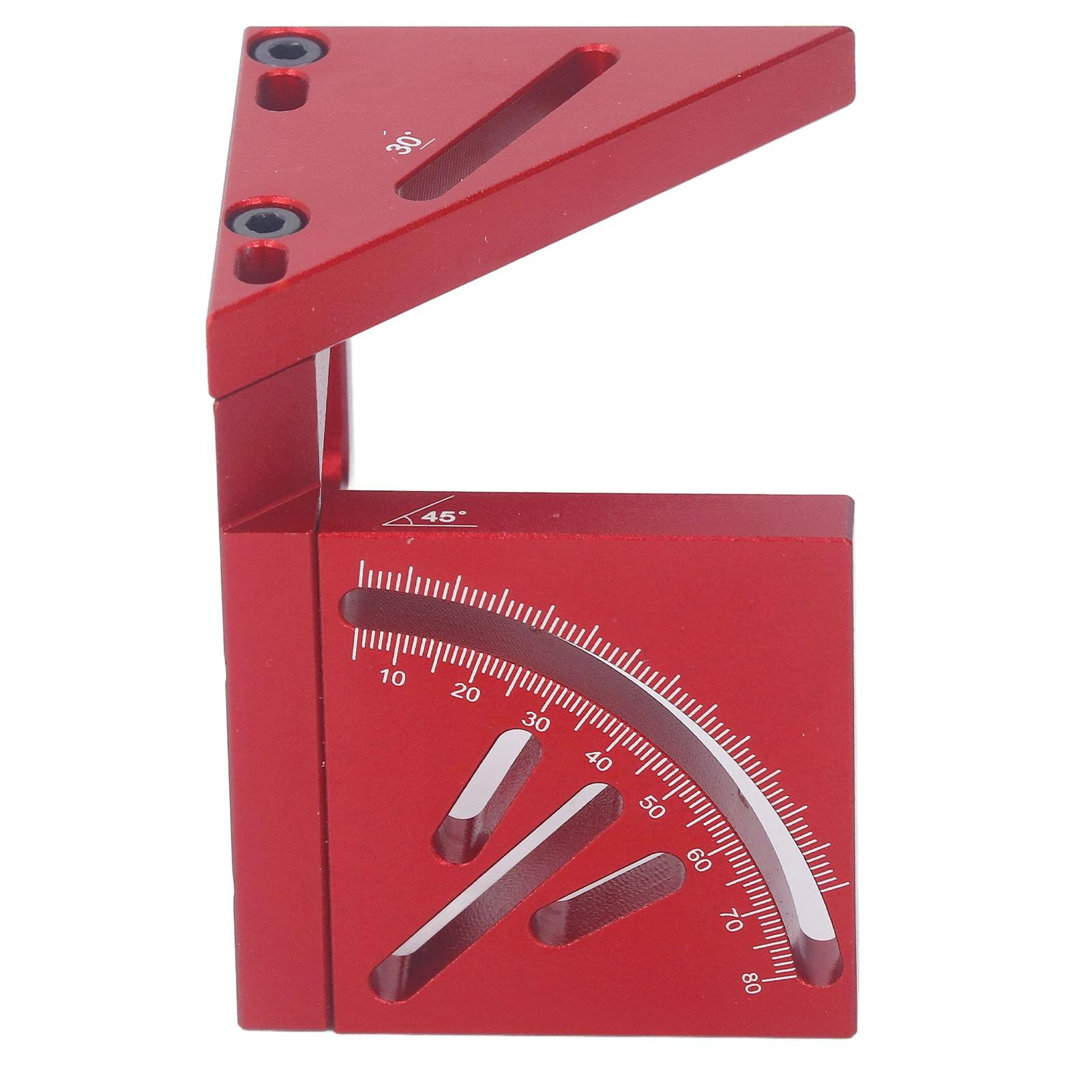

Многоугольный 3D транспортир, линейка для маркировки 45 градусов, незаменимый маркер для деревообработки, квадратный инструмент для красный
