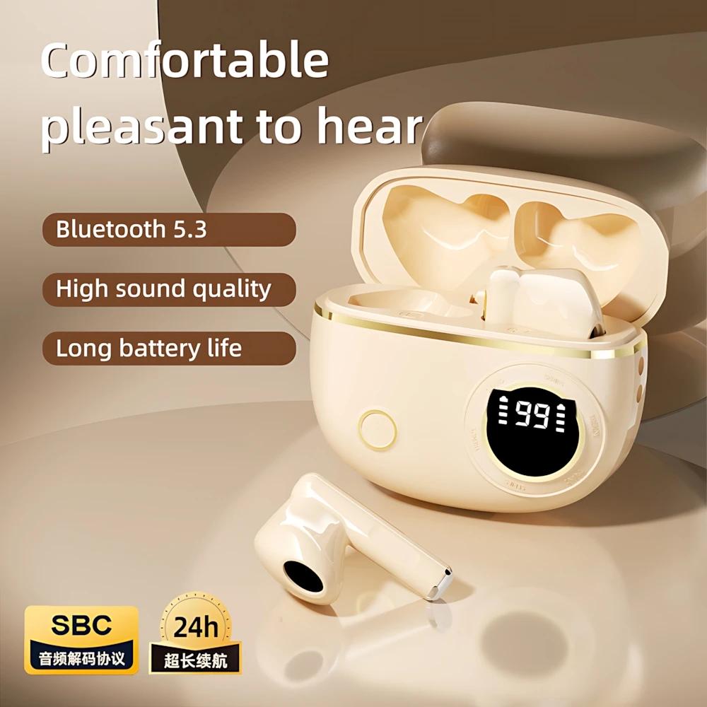 TWS Drahtloses Bluetooth-Headset LED-Anzeige Binaural Wasserdicht Geräuschunterdrückung Ohrhörer Sport Stereo Geräuschunterdrückendes Kopfhörer