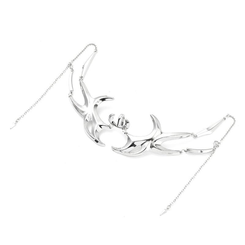 Luxuriöse Punk-Maske, flüssig, unregelmäßig, silberfarben, hohle Legierung, Gesichtskette, Accessoires für Damen und Herren, Partyschmuck