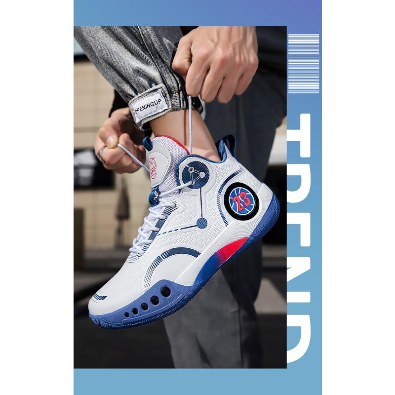 Basketballschuhe Herren Hoher Schaft Atmungsaktiv Anti-Rutsch Verschleißfest Stoßdämpfend Studenten Sportschuhe