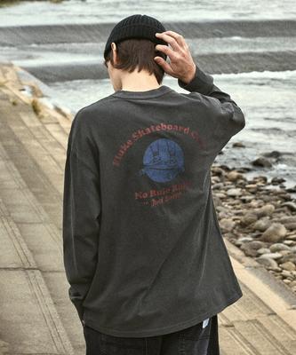 Peullukeu No-Rule Pigment Long Sleeve T-Shirt Dark Gray Flt708