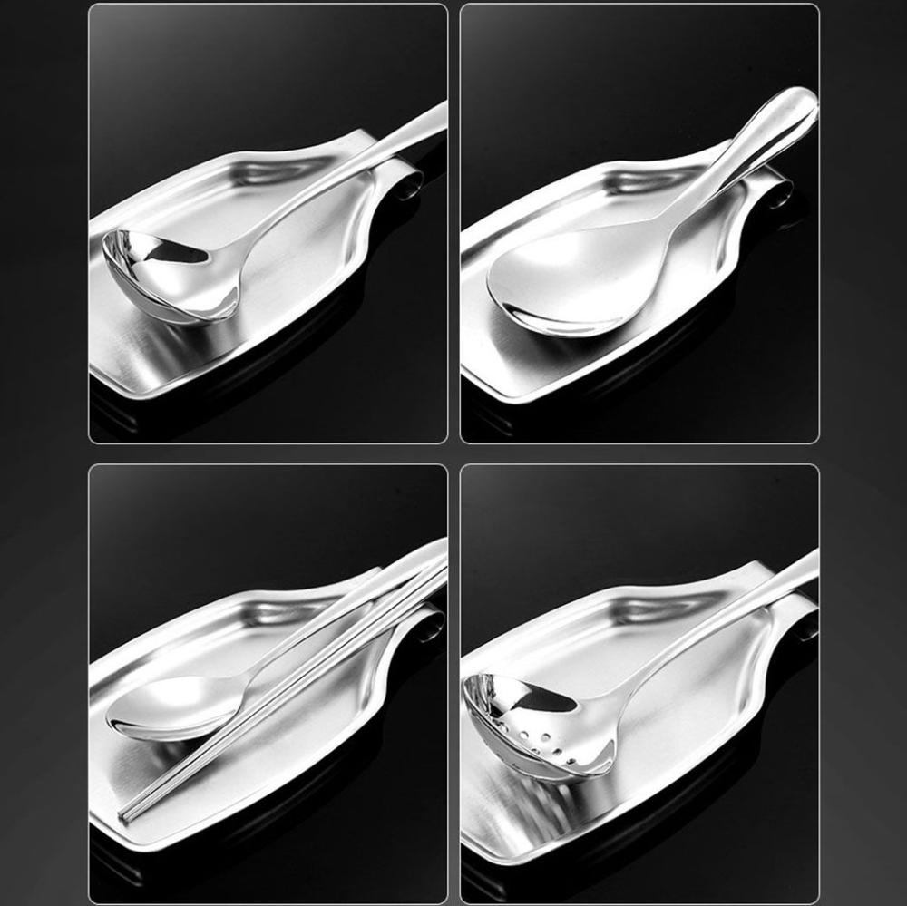 Accessori Cucina Bordo Liscio Acciaio Inossidabile Rettangolare Spesso Tappetino Tavola Supporto Utensili Porta Cucchiaio Supporto Mestolo