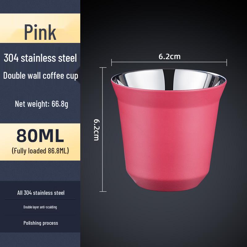 

Изолированная двухслойная кружка из нержавеющей стали 304 для кофе и чая 80ML Small