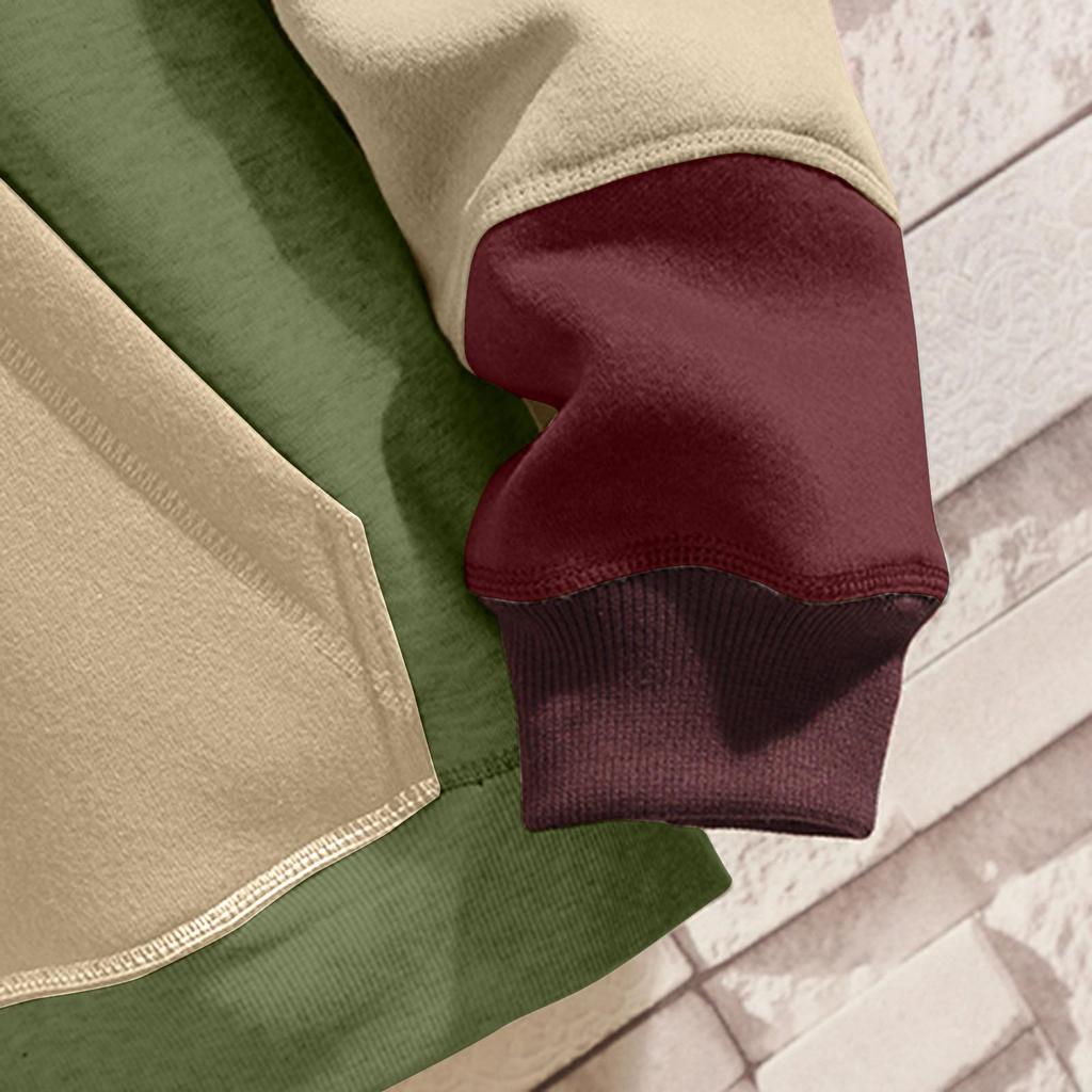 Men's 2021 Color Block Patchwork Loose Hoodie for Couples