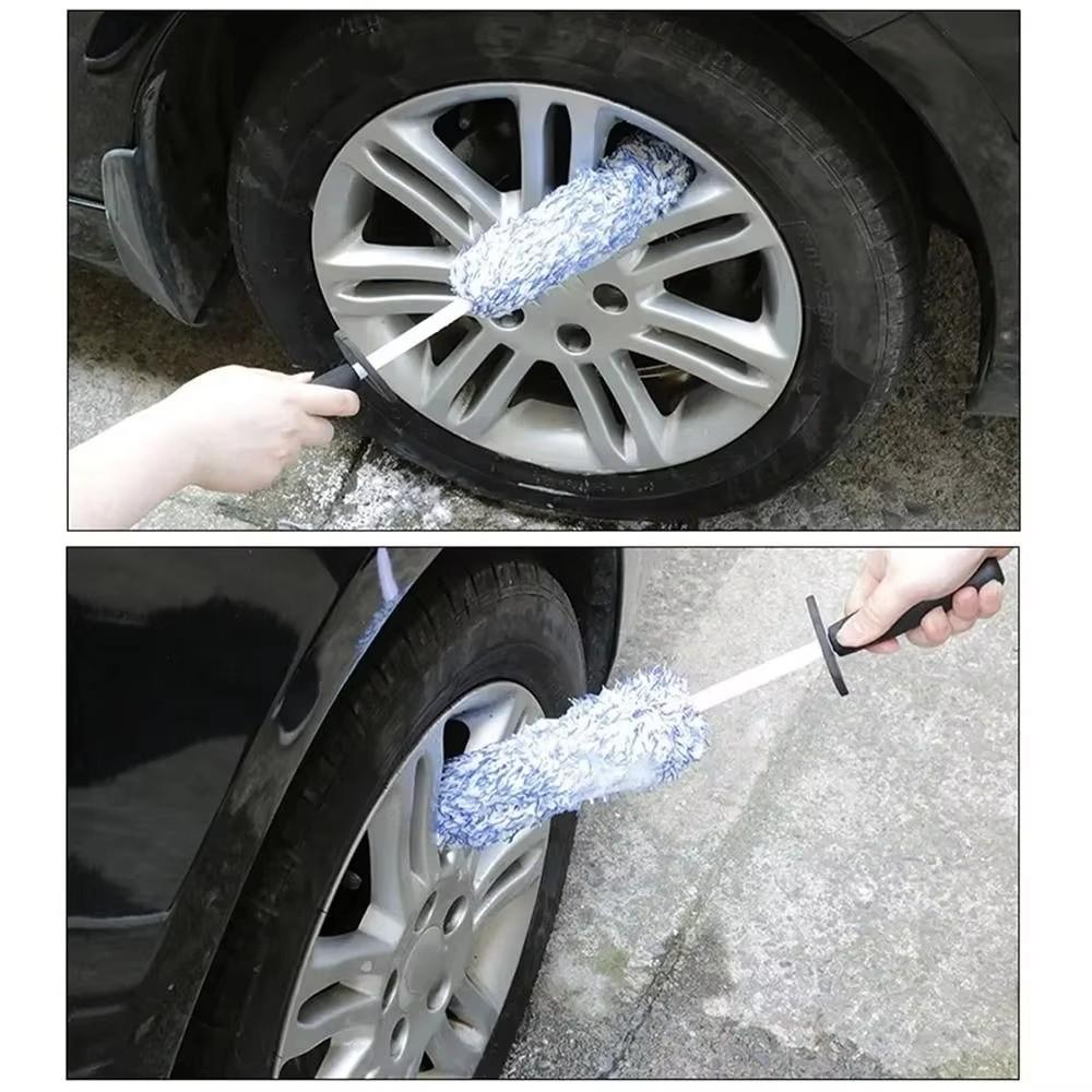 Non-Slip Car Wheels Brush Long Handle Wheel Details Cleaning Tool Plush Cleaning Brushs