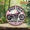 Vintage Pink Motorcycle Round Metal Sign Retro Biker Garage Wall Decor Men Cave Parking Ornament