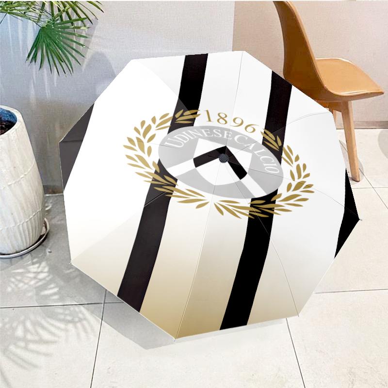 Udinese Calcio Crest Automatic Folding Umbrella - 8-Rib Travel Umbrella with Auto Open/Close & Portable, Gift for Christmas, Birthdays