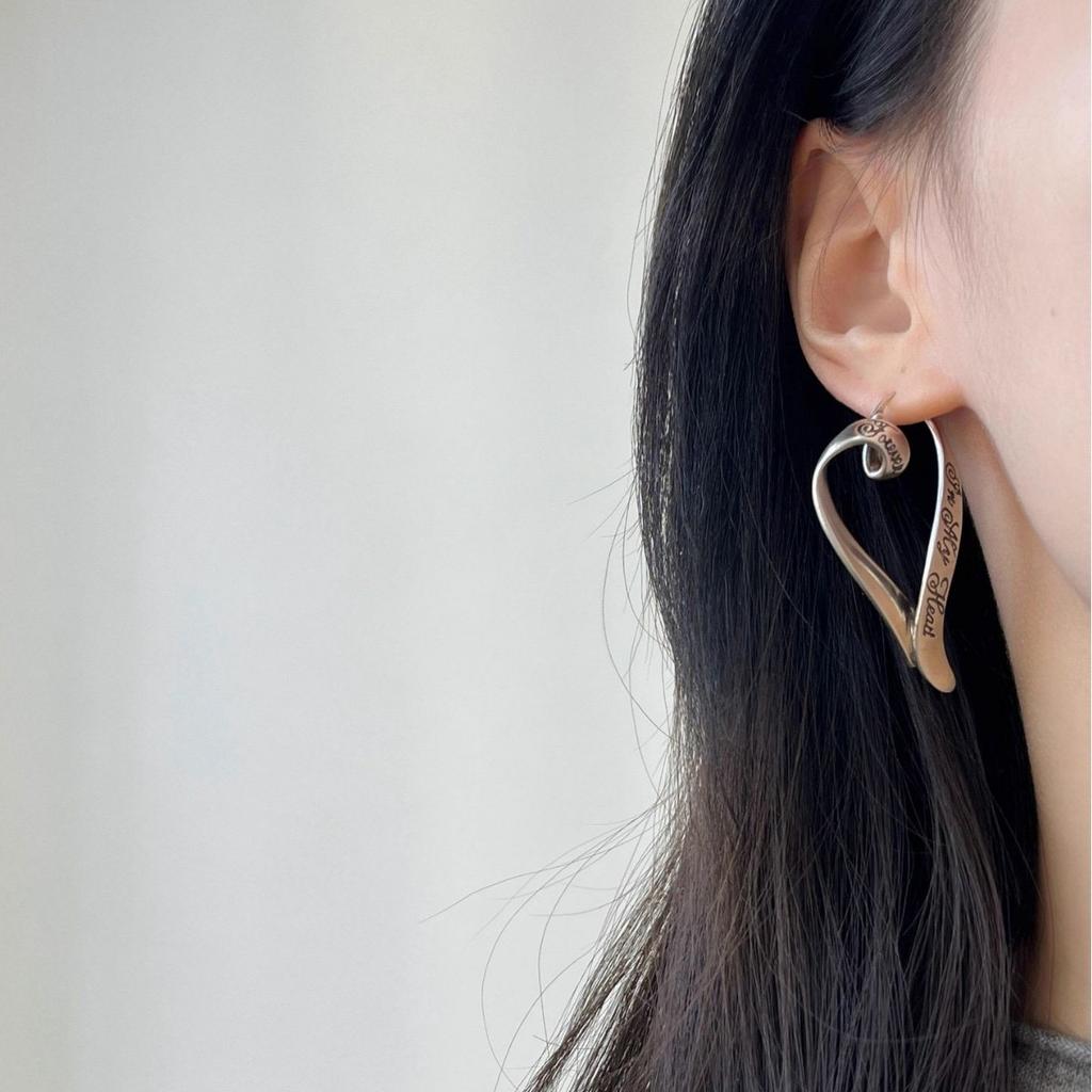 925 Sterling Silver Vintage Earrings For Women Trendy Simple Retro Heart Earring Jewelry Prevent Allergy Party Accessories Gift