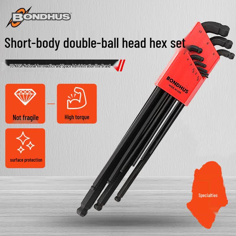 BONDHUS 67037 13-Piece Imperial Double Ball End Hex Key Set