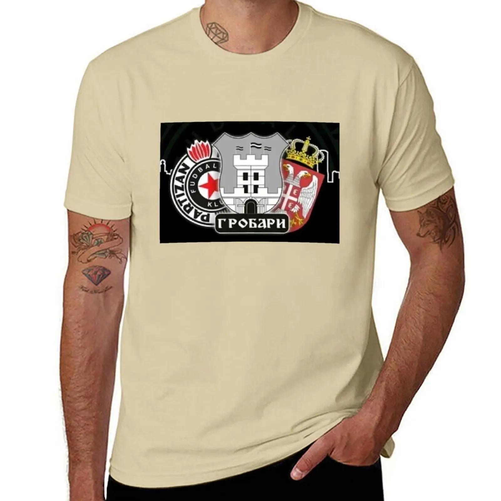 

PARTIZAN BEOGRAD FC T-Shirt oversizeds Short sleeve tee sports fans mens funny t shirts XL