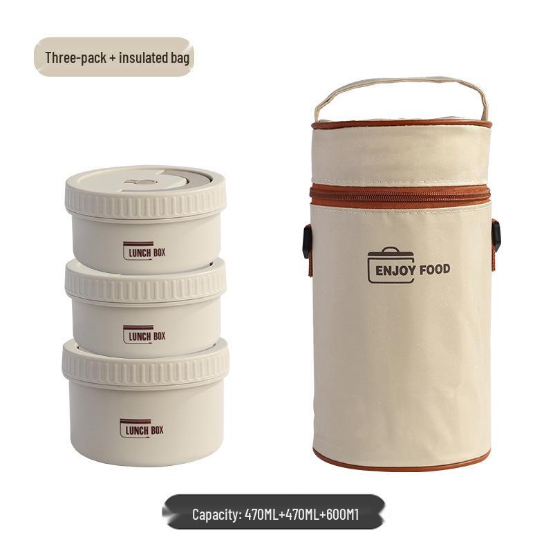 

Круглый многослойный ланч-бокс из нержавеющей стали 316 с термоизоляцией для дома, офиса или школы.