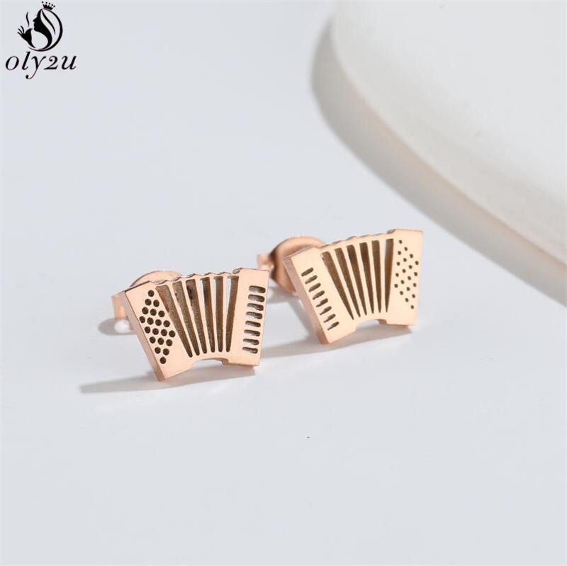 Hip-hop Stainless Steel Microphone Guitar Earring for Women Musical Ear Jewelry Girls Music Party Earrings Gift Accessories