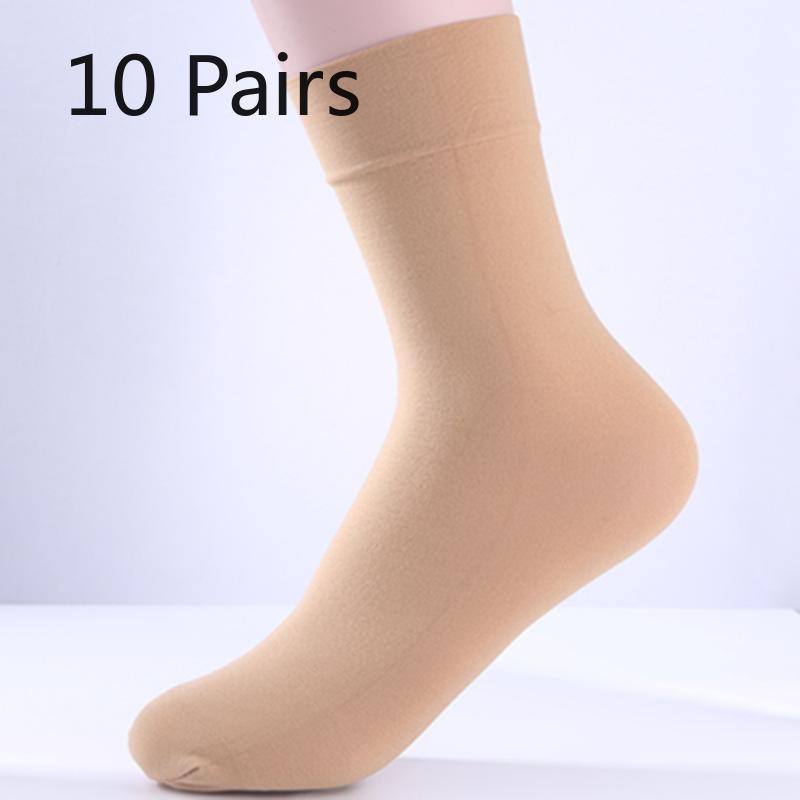 

10 пар женских укороченных шелковых чулок на весну и осень, утолщенных, устойчивых к зацепкам и непромокаемых 10 Pairs