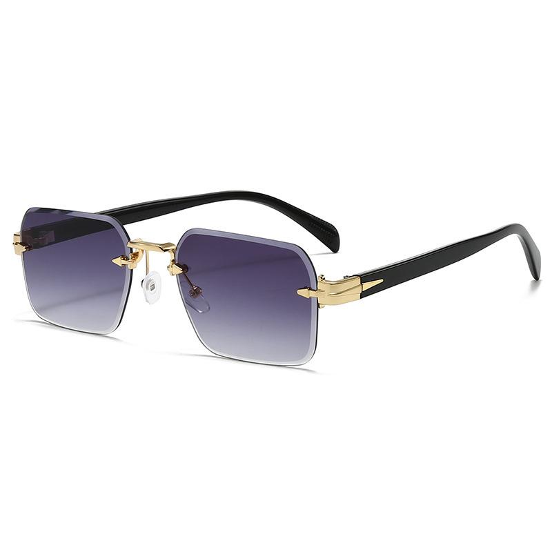 Women'S Personalized Uv Protection Glasses Trend Rimless Fashion Sunglasses Men'S Trimmed Sunglasses