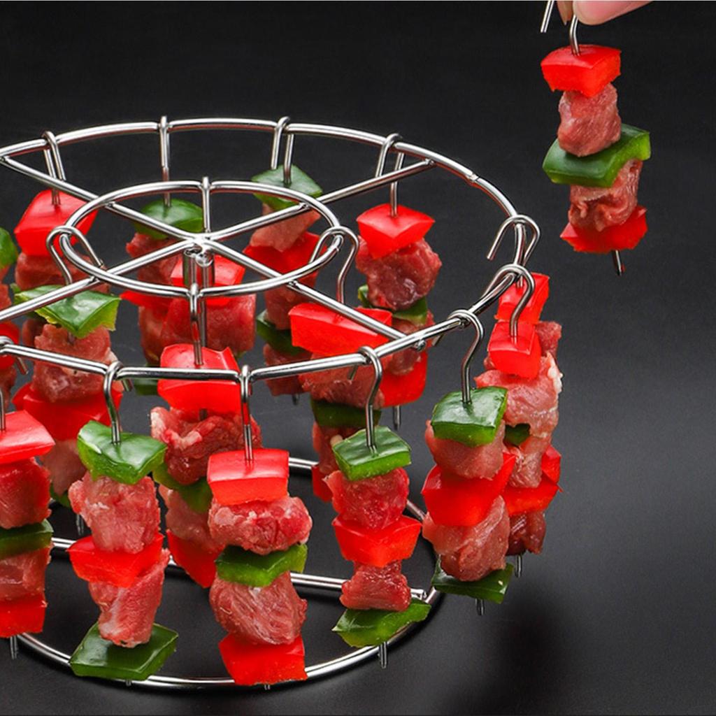 Stainless Steel Vertical Grill Rack Detachable String Grill Vertical Barbecue Skewer Bracket 11 Skewer Holder Barbecue Rack