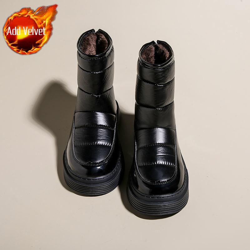 

Fashion Waterproof Round Toe Ladies Shoes Winter Chunky Women s Snow Boots Chic and Elegant Fashion 2025 Plush Warm Booties on Promotion 35