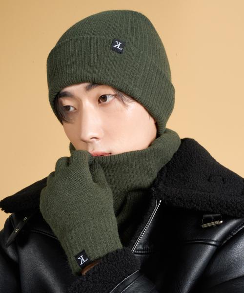 KOLEAT [Set-Up Ver.] Real Knit Men'S Beanie, Gloves, Scarf Set [5 Colors]