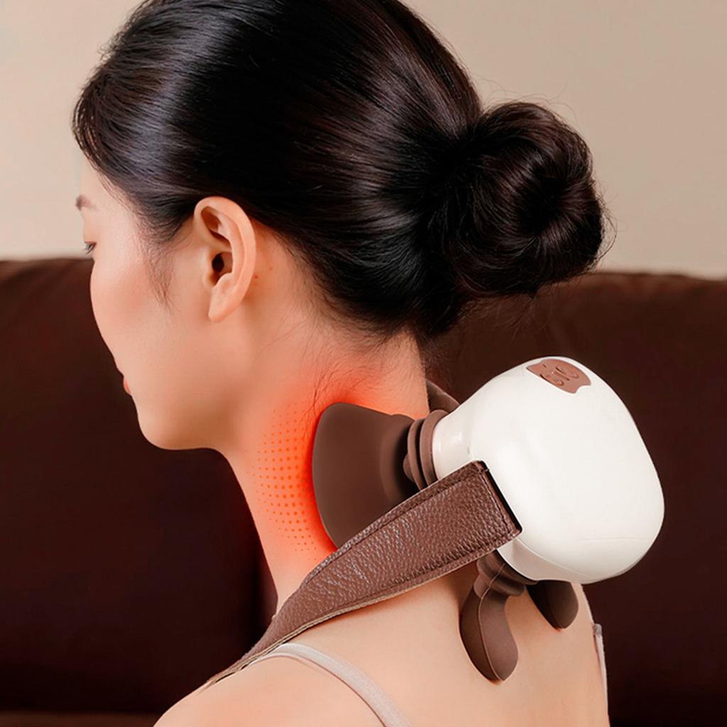 Shoulder Massager Rechargeable Shiatsu Neck and Back Massager Deep Tissue Kneading Massage Pillow Gifts for Men Women