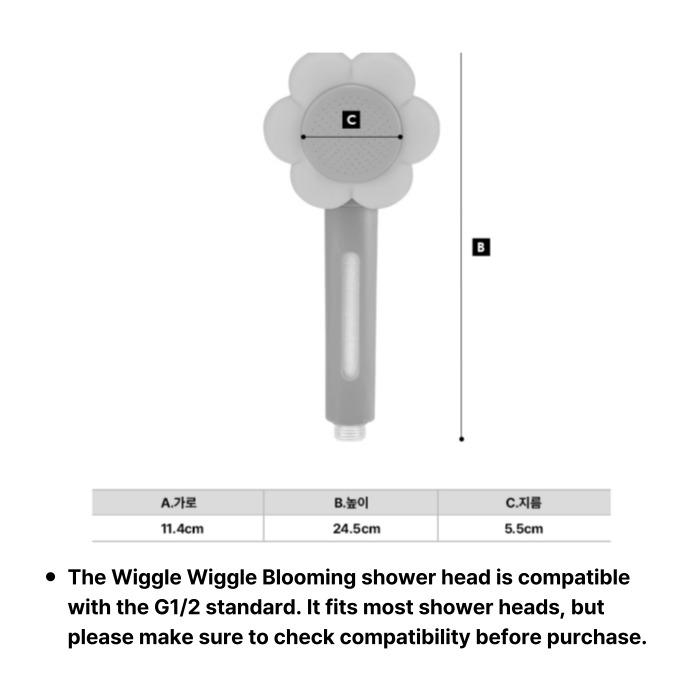 Cap de duș cu filtru Wiggle Wiggle Blooming + furtun de duș – Roz și Albastru