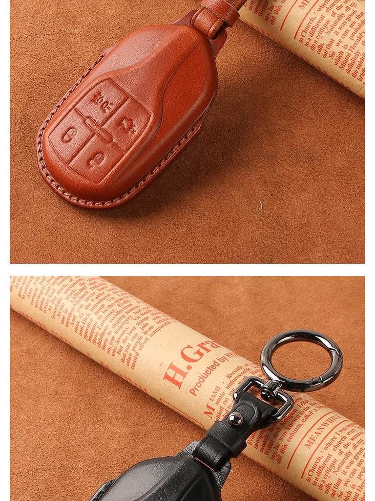 Genuine Leather Key Case for Maserati Levante, Ghibli, and Quattroporte