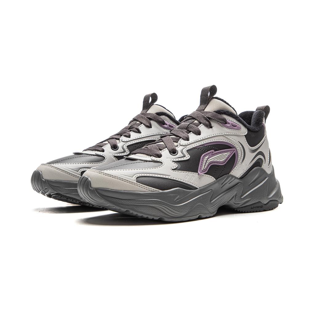 Li Ning LN DEFENDER Cushioning Slip Resistant Abrasion Resistant Height Increasing Mid top Casual Shoes Women's AGCV396-3