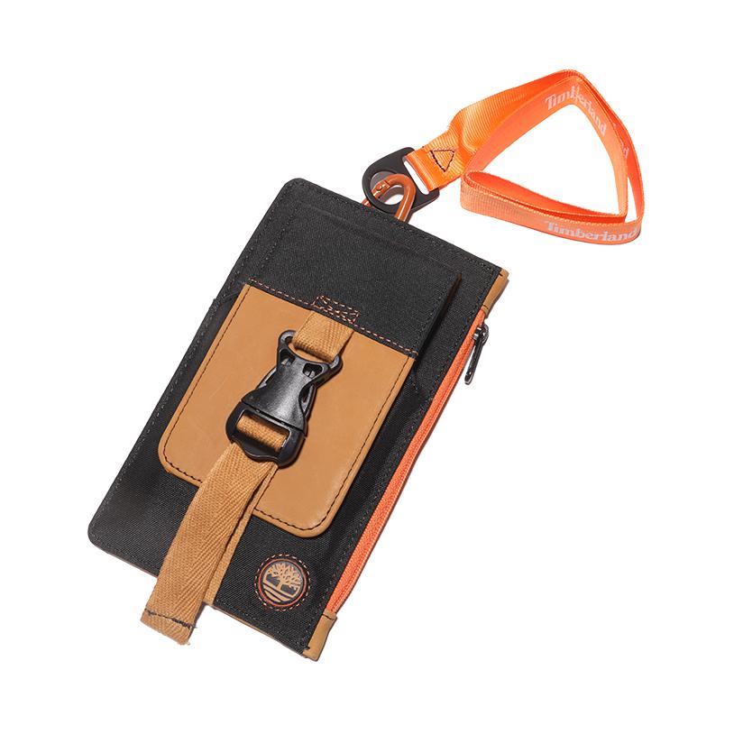 

Timberland Fashion Casual Versatile Fabric And Leather Card Holder Unisex Accessories Black A1DXY001 Black