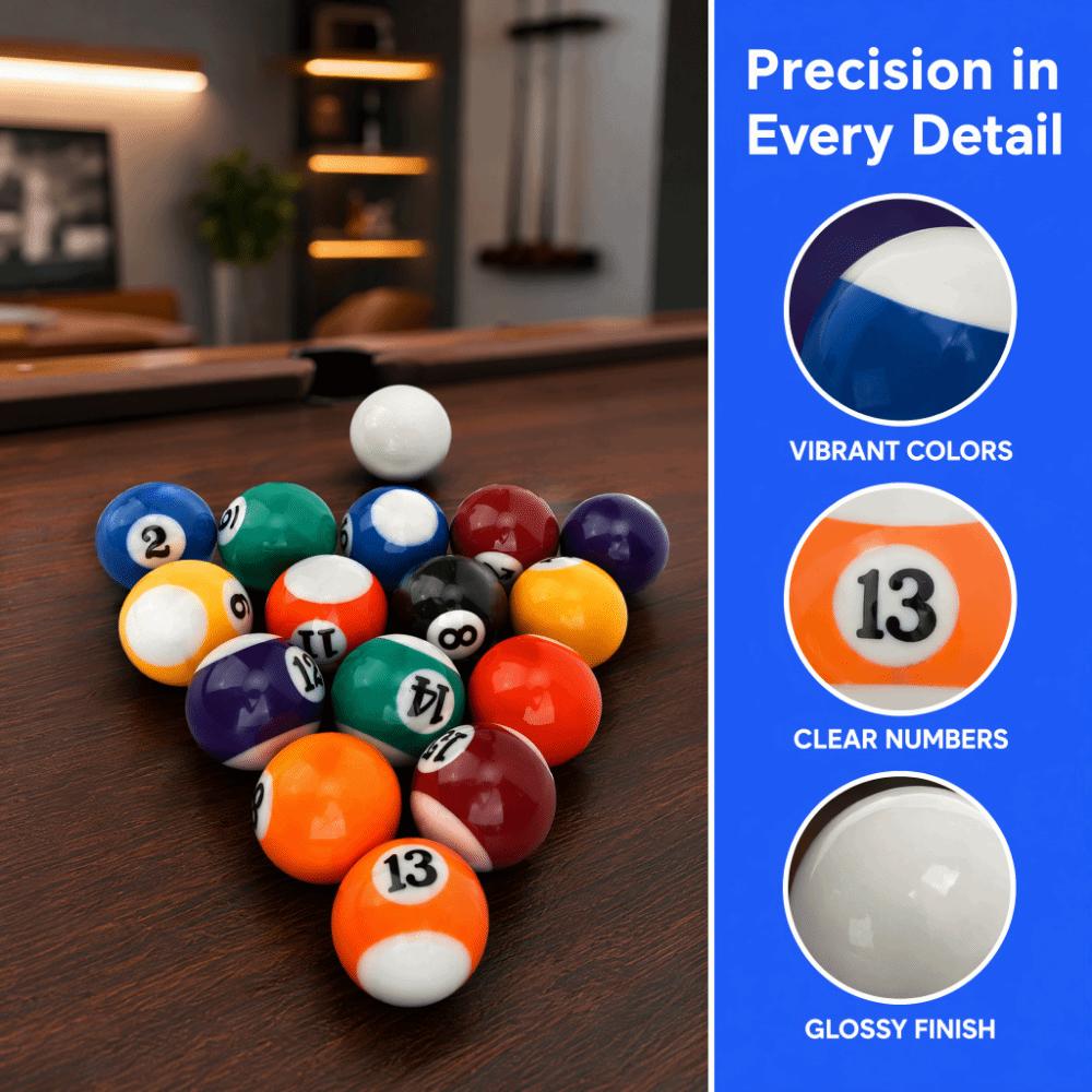 Numbered Billiard Balls Resin Mini Billiard Balls Set Durable Billiard Ball Set Game Room