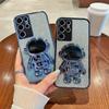 Pro pouzdro Samsung Galaxy S23 Ultra Astronaut Stojánek Elektroplatování Třpytivý Kryt