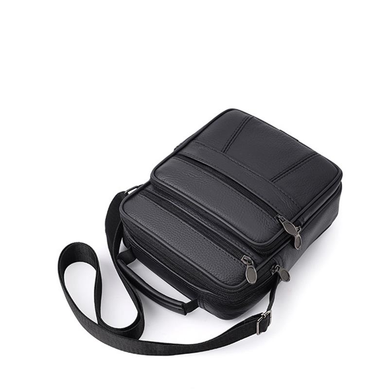 Genți de umăr tip poștaș din piele naturală pentru bărbați, genți mici cu buzunar pentru telefon, genți business crossbody din piele de vacă, cadou pentru bărbați