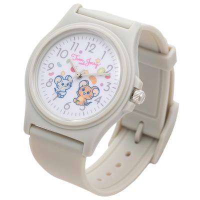 [Fieldwork] Women's Watch Tom and Jerry Analog Polyurethane Belt Illustration Rubber Watch Gray TAJ006-2