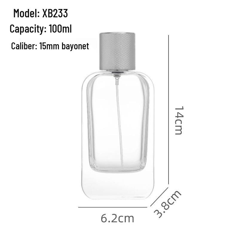 30ml Clear Glass Perfume Bottle with 15 Caliber Spray, 100ml Sample Capacity, Empty