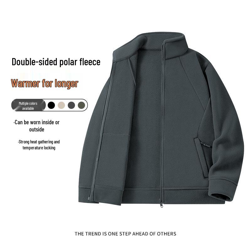 Men's Fleece Lambswool Stand-up Collar Jacket - Thickened Winter Wear