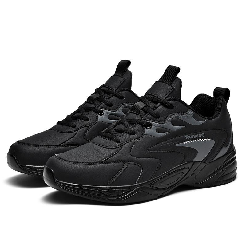 Übergröße Herren Herbst und Winter neue Leder Freizeitschuhe Mesh Laufschuhe Herren Samt verdickte Sportschuhe