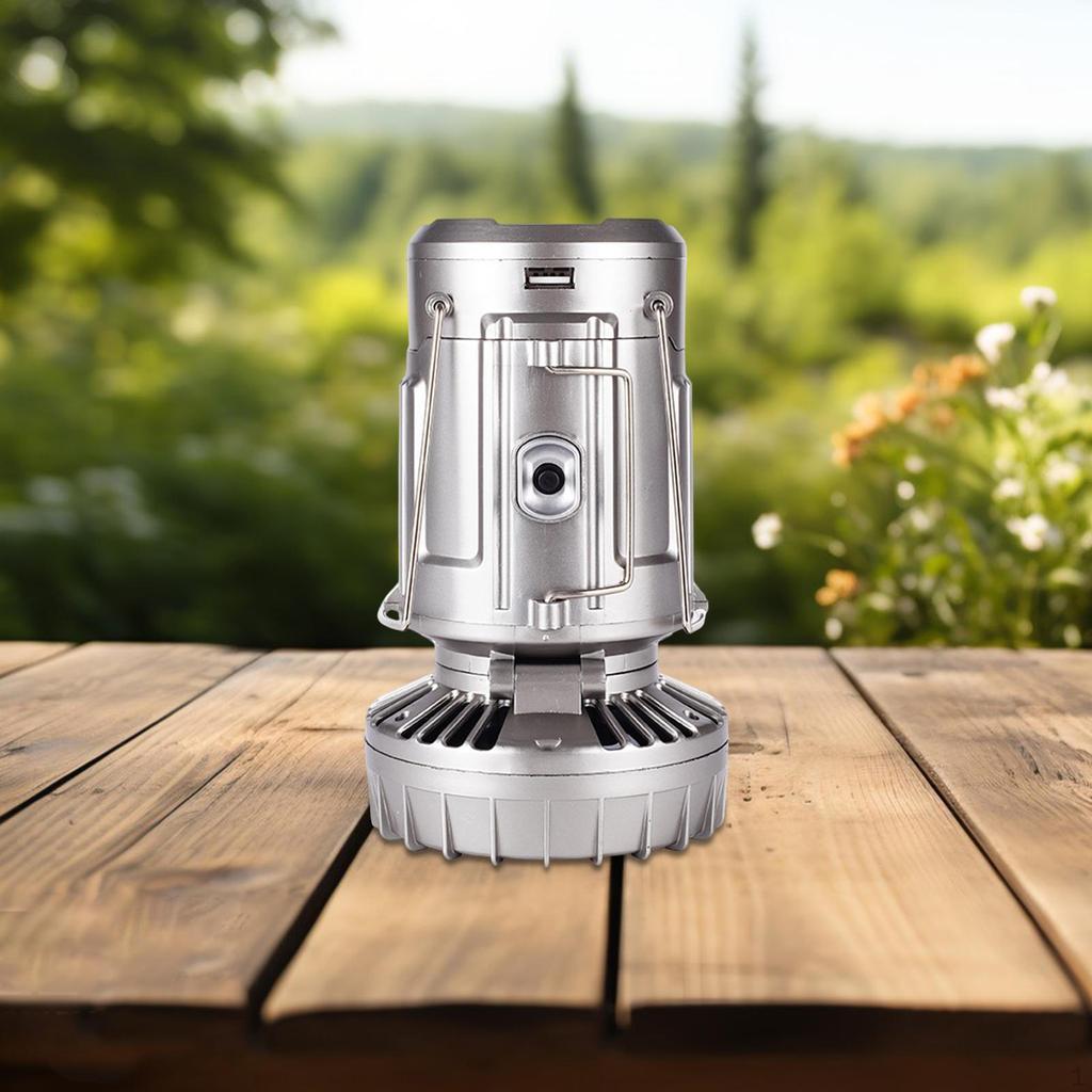 Camping Lantern with Fan Multifunctional Gear Solar Light Electric