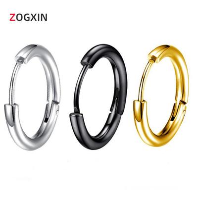 18K Edelstahl Runde Creolen: Unisex Nischendesign Titan Ohrringe