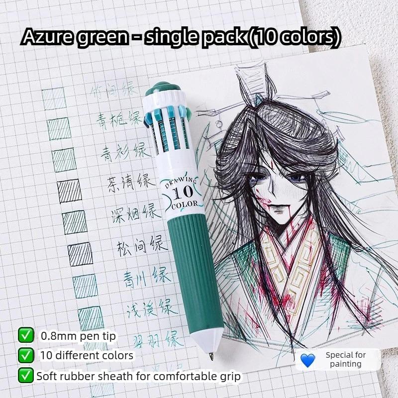 Languo 146/10 Color Ballpoint Pen 0.8mm Cartoon Soft Grip Press for Drawing Multicolor Writing Pen Office School Supplies