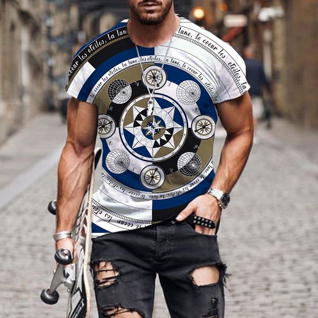 2022 Luxury High-end Pattern 3D Print Men's T Shirt O Neck Short Sleeve Funny Streetwear Summer Loose Male Oversized Tops Tees