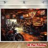 One Piece, 2D Flat Banner, Motorcycle-themed Oversized Background Fabric - Retro Motorcycle Winezyc