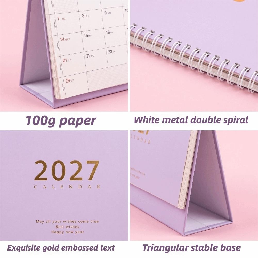 Morandi Color Standing Table Calendar Decorative Display Academic Planner Office Supply