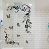 Pure Black Flower Butterfly Bathroom Bathroom Door Sticker Bathtub Sticker Bedroom Background Wall Sticker Self-adhesive Wall Sticker