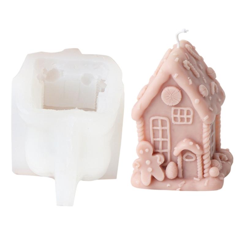 Silicone Moulds House Shape Candle Molds Ornament Christmas House Castings Molds Plaster Molds Epoxy Resin Molds